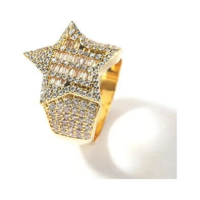 CZ Star Ring - Gold - Image #1