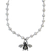 Honey Bee Pearl Necklace - Silver - Image #1