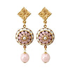 Pink Opal Swarovski Crystal Earrings - Image #1