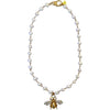 Honey Bee Pearl Necklace - Gold - Image #2
