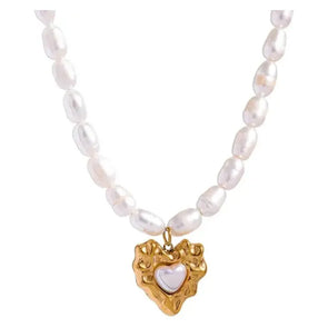 Sweet Escape Pearl Heart Necklace