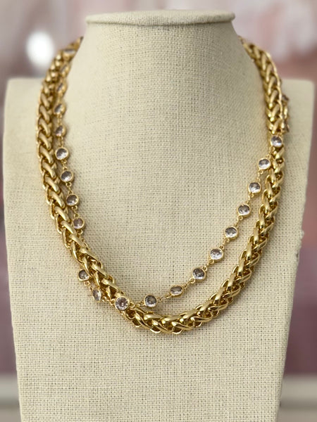 Rolo CZ Chain Necklace - Gold