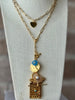 Long Blue Evil Eye & Butterfly Necklace