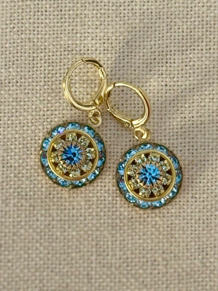 Blossom Swarovski Crystal Earrings - Blue