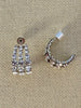 Three Row Swarovski Crystal Earrings - White