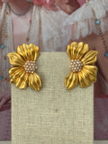 Italian Whisper Flower Gold Earrings