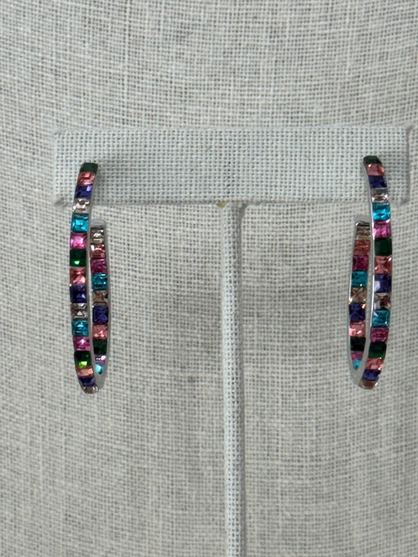 Set Her Apart Swarovski Crystal Hoops - Multi