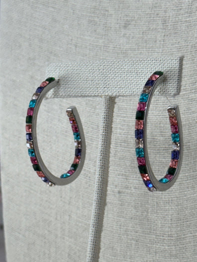 Set Her Apart Swarovski Crystal Hoops - Multi
