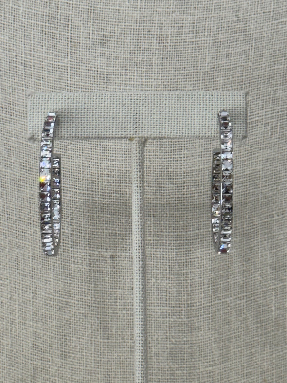 Set Her Apart Swarovski Crystal Hoops - White