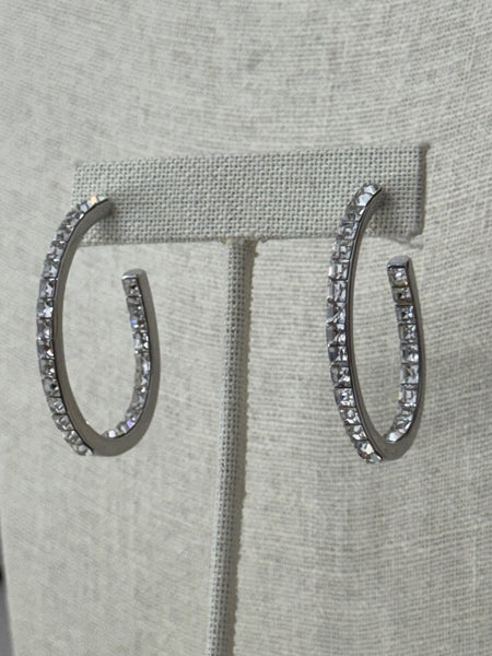 Set Her Apart Swarovski Crystal Hoops - White