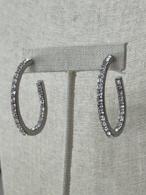 Set Her Apart Swarovski Crystal Hoops - White
