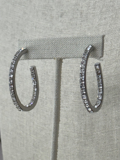 Set Her Apart Swarovski Crystal Hoops - White