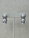 Porclean Beauty Pearl Hoop Earrings - Silver
