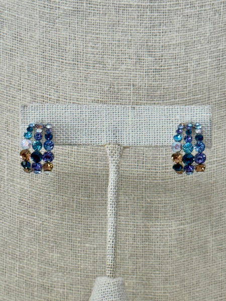 She Simply Is:  Swarovski Crystal Hoops - Blues