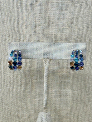 She Simply Is:  Swarovski Crystal Hoops - Blues
