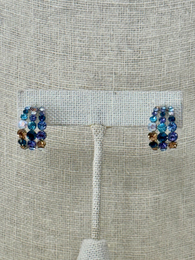 She Simply Is:  Swarovski Crystal Hoops - Blues