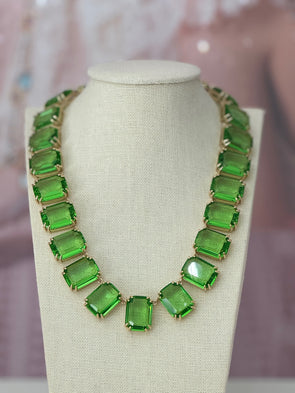 Red Carpet Styling - Green Swarovski Crystal Necklace