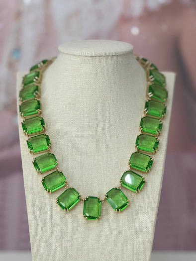 Red Carpet Styling - Green Swarovski Crystal Necklace