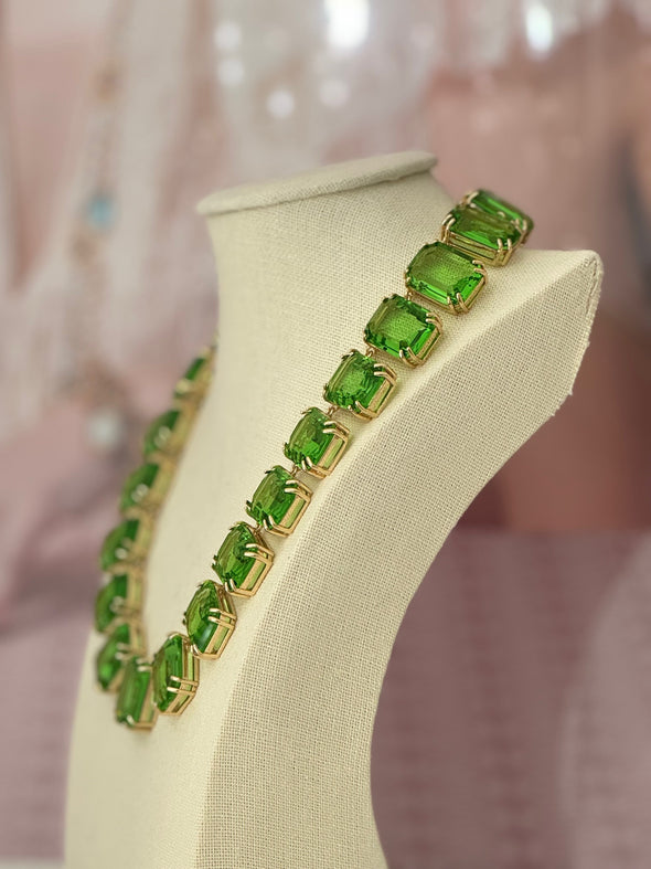 Red Carpet Styling - Green Swarovski Crystal Necklace