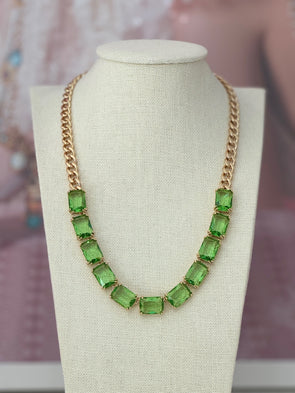 Accidental Icon Swarovski Crystal Necklace - Green
