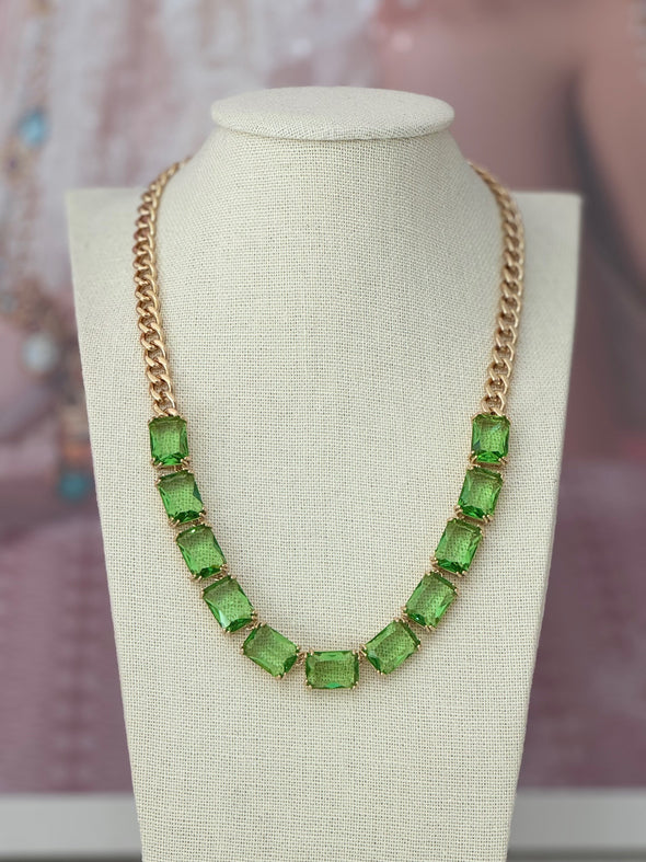 Accidental Icon Swarovski Crystal Necklace - Green