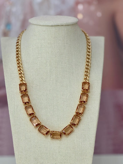 Accidental Icon Swarovski Crystal Necklace - Topaz