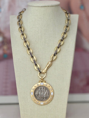 The Three Graces Necklace - Gold & Silver