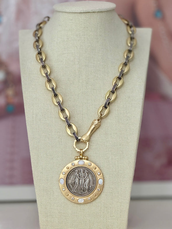 The Three Graces Necklace - Gold & Silver