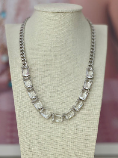Accidental Icon Swarovski Crystal Necklace - Clear