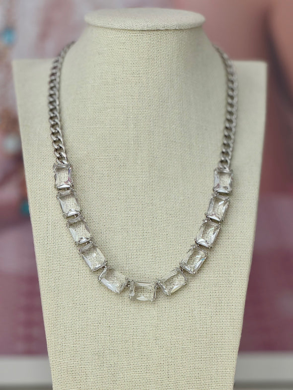 Accidental Icon Swarovski Crystal Necklace - Clear