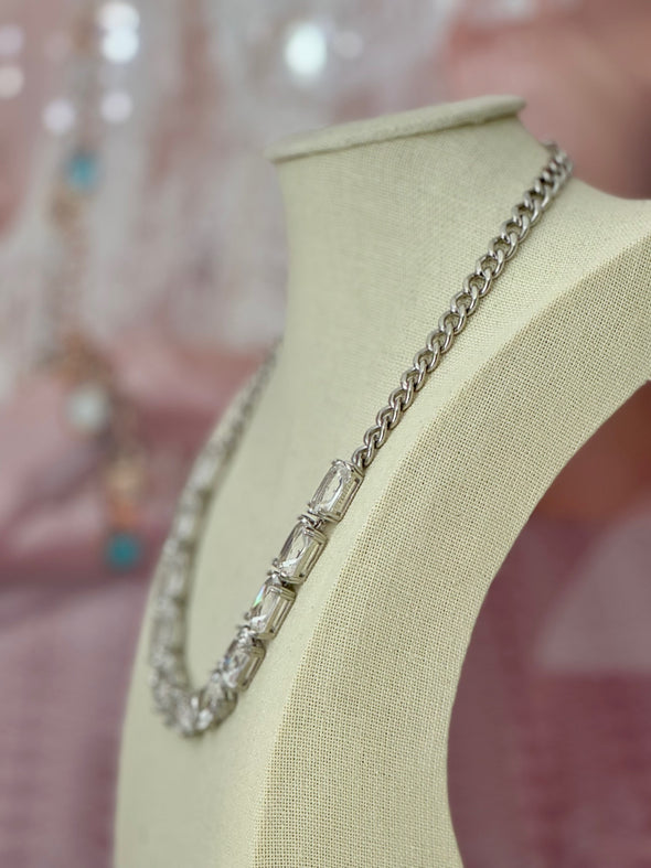Accidental Icon Swarovski Crystal Necklace - Clear