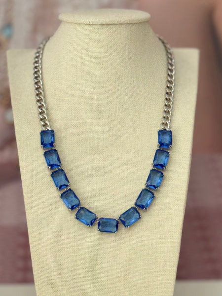 Accidental Icon Swarovski Crystal Necklace - Blue