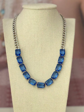 Accidental Icon Swarovski Crystal Necklace - Blue