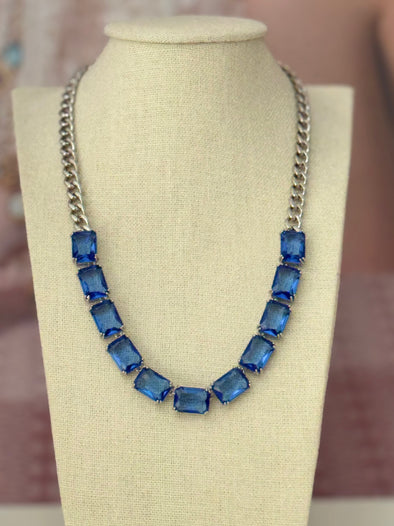 Accidental Icon Swarovski Crystal Necklace - Blue