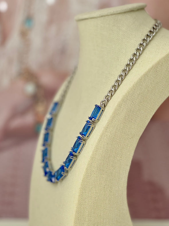 Accidental Icon Swarovski Crystal Necklace - Blue