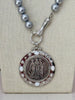 The Three Graces Necklace - Grey Pearl