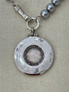 The Three Graces Necklace - Grey Pearl