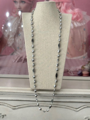 Cultered Elegance Pearl Long Necklace