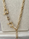 Horsebit Belt/ Lariat/ Short Necklace - Matte Gold
