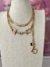 Horsebit Belt/ Lariat/ Short Necklace - Matte Gold