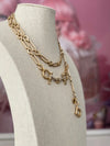 Horsebit Belt/ Lariat/ Short Necklace - Matte Gold