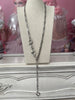 Horsebit Belt, Lariat, Short Necklace - Rhodium Silver