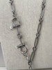 Horsebit Belt, Lariat, Short Necklace - Rhodium Silver