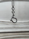 Horsebit Belt, Lariat, Short Necklace - Rhodium Silver