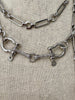 Horsebit Belt, Lariat, Short Necklace - Rhodium Silver