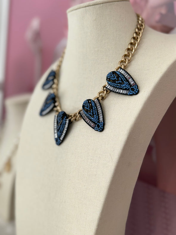 Blue Jeans and Diamonds Necklace