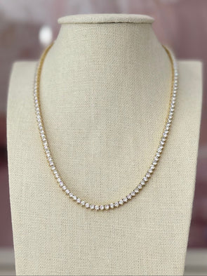 Quiet Glamour CZ Tennis Necklace - Gold