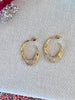 Hammered CZ Hoop Earrings