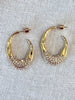 Hammered CZ Hoop Earrings