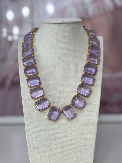Red Carpet Swarovski Crystal Necklace - Lavendar